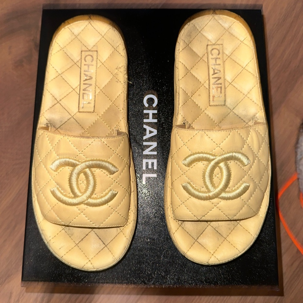Yellow Chanel Sandals